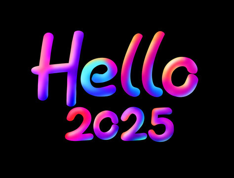 Hello2025漸變字窗花