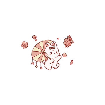 打傘和風櫻花兔