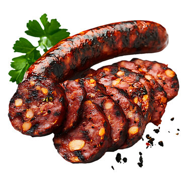[免摳素材]烤香腸切片美食特寫