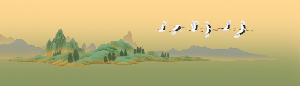 青綠山水小橫幅