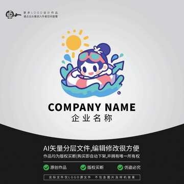 女生小女孩小學(xué)生游泳LOGO