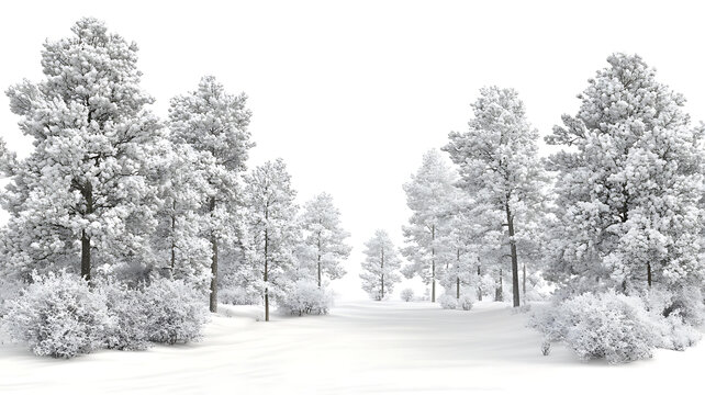 冬日雪景森林美景圖