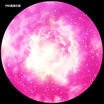圓形粉色星空