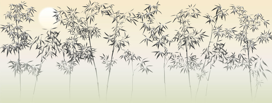 矢量竹林背景圖