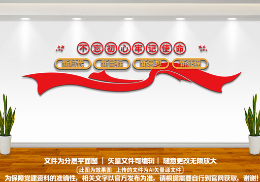 不忘初心文化墻