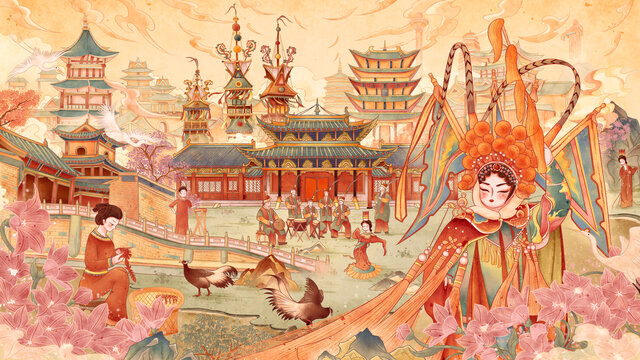 山西長治城市插畫