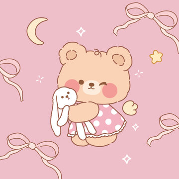 可愛小熊插畫