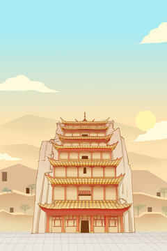 甘肅莫高窟插畫