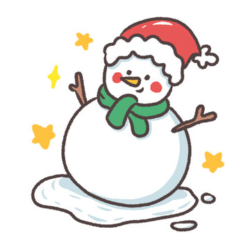 戴圣誕帽的小雪人插畫動態(tài)圖