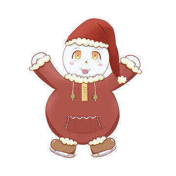圣誕節(jié)卡通可愛小雪人免摳素材