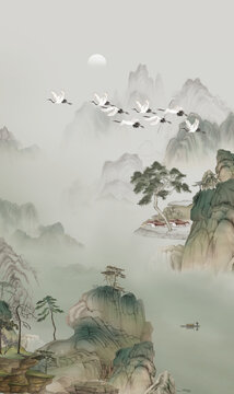 豎幅山水畫