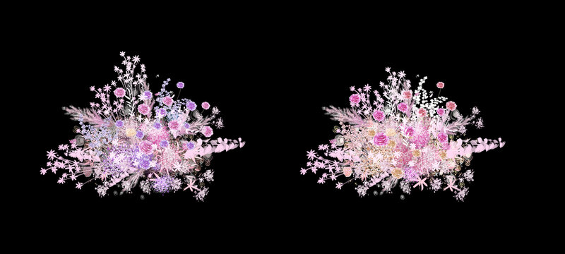 粉紫花藝
