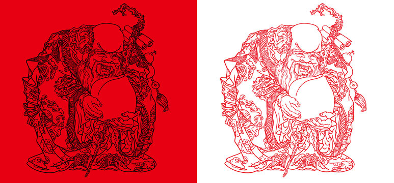 國(guó)潮手繪壽星
