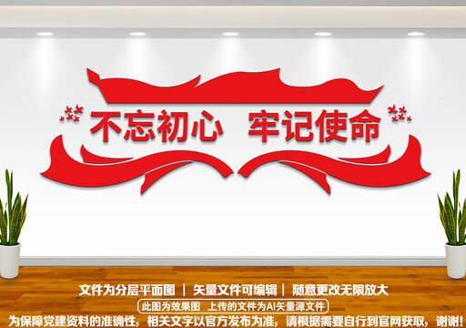 不忘初心文化墻