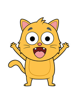 動(dòng)物簡約開心驚訝小貓