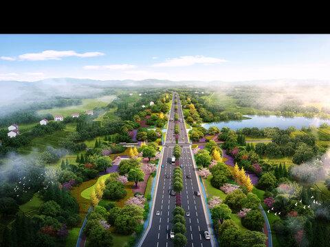 道路綠化效果圖
