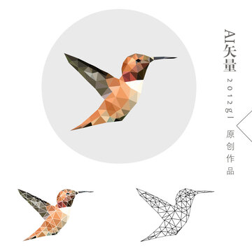 小鳥(niǎo)蜂鳥(niǎo)電腦畫(huà)