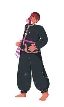 苗族海南型傳統(tǒng)服飾男性