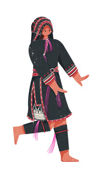 苗族海南型傳統(tǒng)服女性