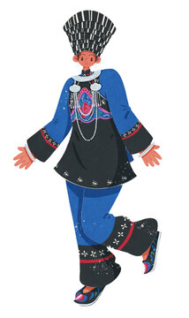苗族湘西型傳統(tǒng)服飾女性