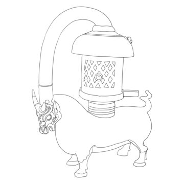 錯(cuò)銀銅牛燈