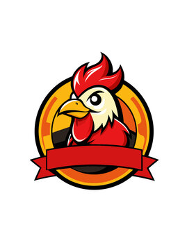 動(dòng)物公雞紅色標(biāo)志logo