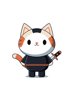 動物卡通可愛小貓忍者