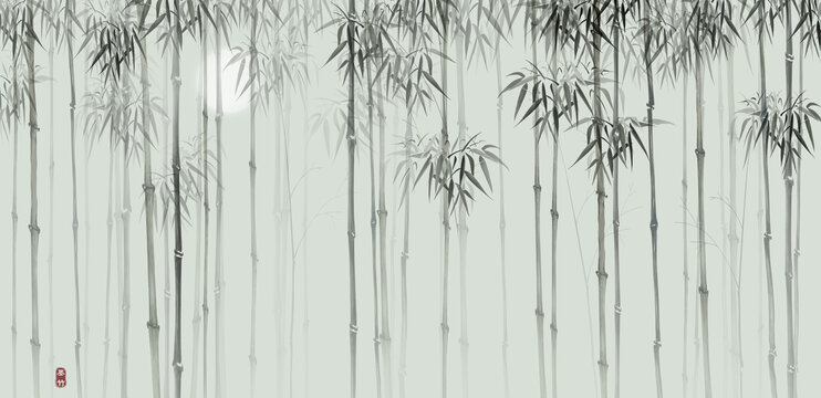 水墨樹林