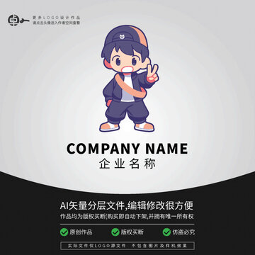 嘻哈潮流男卡通LOGO綜藝
