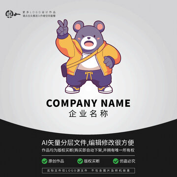 潮牌LOGO運動卡通熊街頭