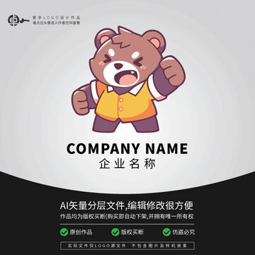 運(yùn)動(dòng)潮牌LOGO卡通街頭熊