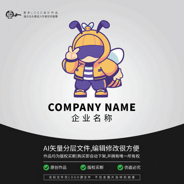 蜜蜂綜藝嘻哈卡通LOGO潮流