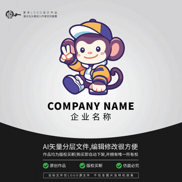 綜藝嘻哈卡通LOGO猴子潮流