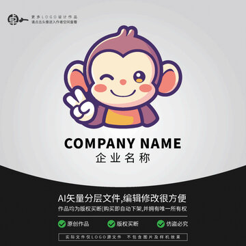 潮牌LOGO卡通運(yùn)動猴子街頭