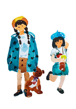 手繪小女孩