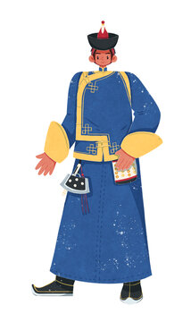 蒙古族鄂爾多斯服飾男性