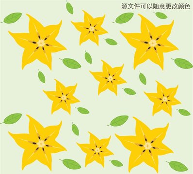 楊桃矢量圖底紋素材