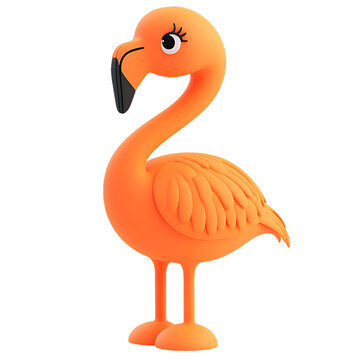 [免摳素材]可愛(ài)的橙色火烈鳥(niǎo)