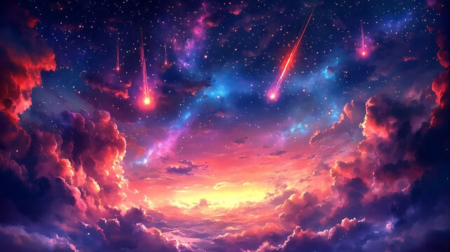 夢幻星空落星圖