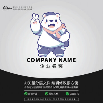 北極熊街頭運動潮牌LOGO卡通