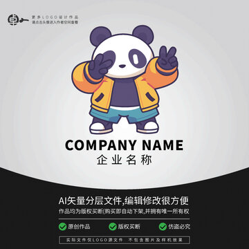 嘻哈卡通LOGO綜藝潮流熊貓