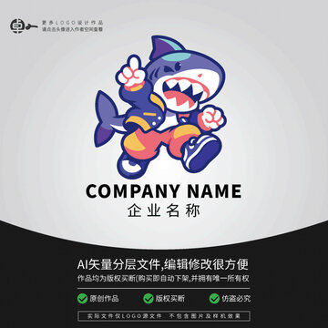鯊魚潮流卡通LOGO綜藝嘻哈