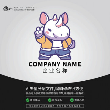 犀牛綜藝潮流嘻哈卡通LOGO