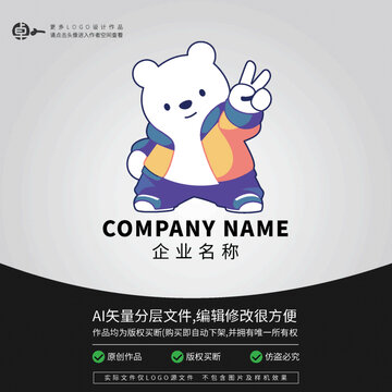 北極熊嘻哈潮流綜藝卡通LOGO