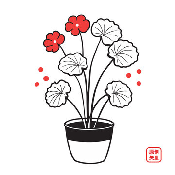 植物簡(jiǎn)約線條積雪草
