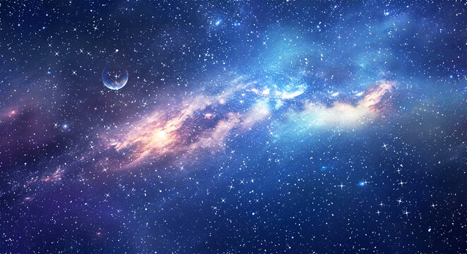 藍色星空背景圖