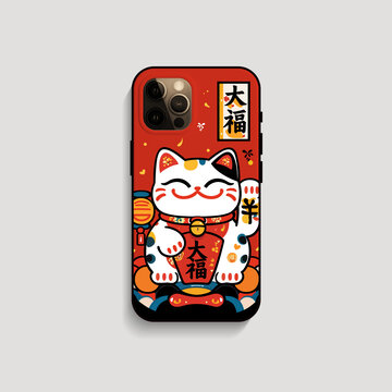 可愛(ài)招財(cái)貓卡通手機(jī)殼