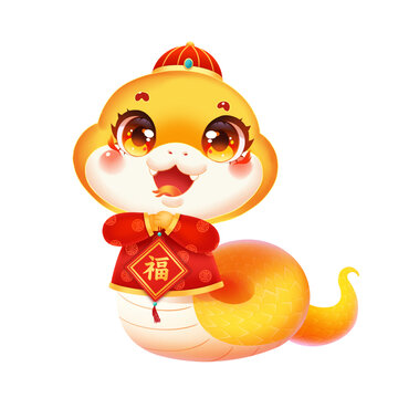 蛇年形象蛇寶寶新年祝福