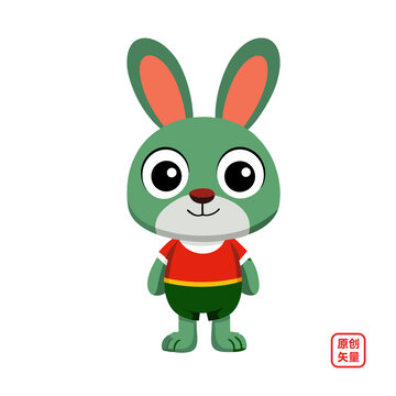矢量插畫動(dòng)物卡通可愛小兔子
