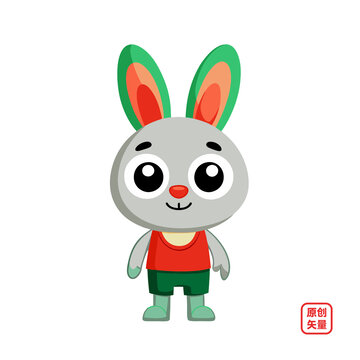 矢量插畫動(dòng)物卡通可愛小兔子